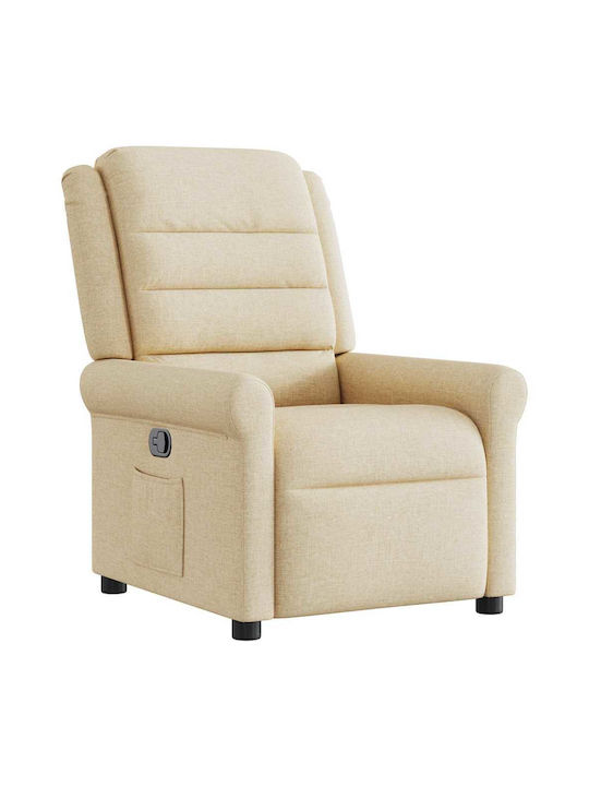 Relax Armchair with Footstool Cream 73x91.5x102.5cm