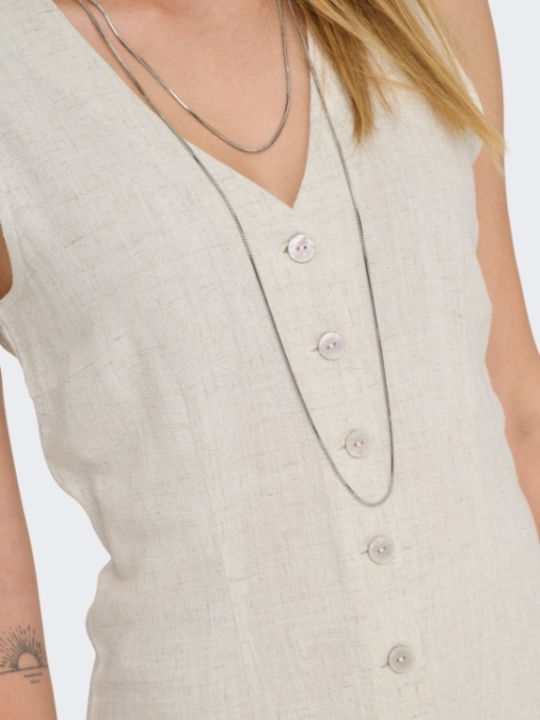 Mini Σεμιζιέ Φόρεμα Εκρού