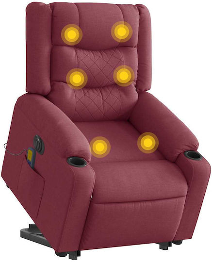 Fotoliu Relax Masaj cu Puf Burgundia 77x93x99cm