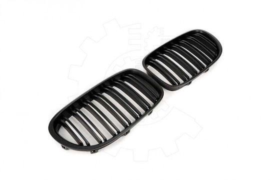 Bmw 7 F01 Radiator Mask Set Left or Right Double Stripe Matte Black 51137203197