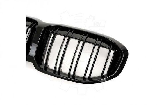 Full Left or Right Radiator Mask Double Stripe Black Gloss