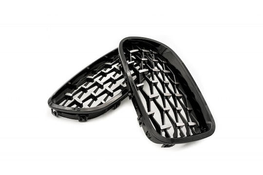 Decorative Engine Cover Diamond Black Glossy Silver Bmw 5 F10