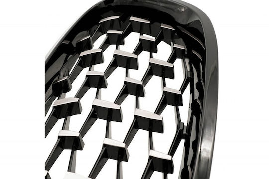 Decorative Engine Cover Diamond Black Glossy Silver Bmw 5 F10
