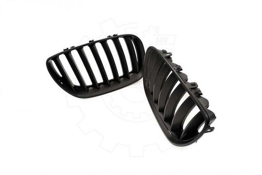 Mască Radiator BMW X5 E53 Facelift Set Stânga Sau Dreapta Bandă Unică Neagră Mat 51137124815