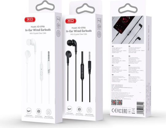 XO Ep86 In-ear Handsfree Earphones with 3.5mm Plug White