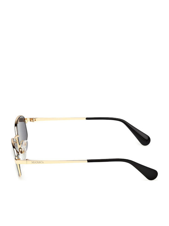 Max & Co Unisex Sunglasses with Black Metallic Frame and Grey Lens MO0135 01A