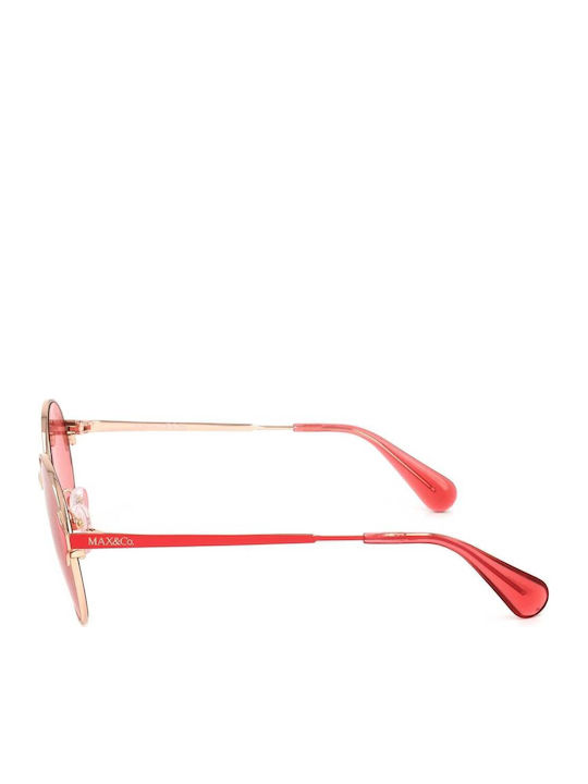 Damenträger Sonnenbrillen mit Gold Metallrahmen und Rosa Gläser