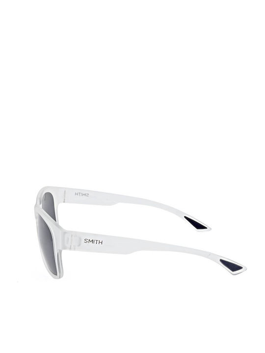 Smith Holiday Sunglasses with White Acetate Frame and Black Lenses