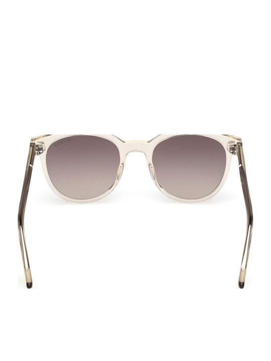 Guess Unisex Sunglasses with Transparent Horn-Rimmed Frame and Brown Gradient Lenses GU00235 57F
