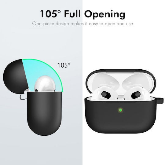 Θήκη Σιλικόνης με Γάντζο σε Μαύρο χρώμα για Apple AirPods 4