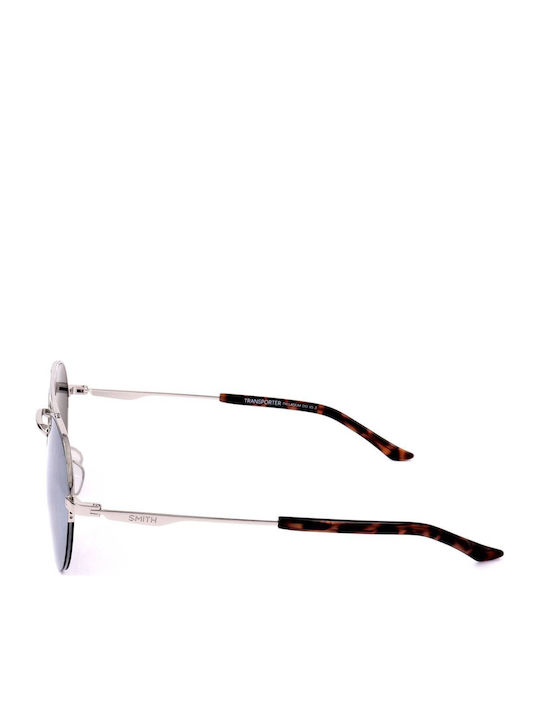 Smith Transporter Unisex Γυαλιά Ηλίου με Ασημί Μεταλλικό Σκελετό και Γκρι Φακό