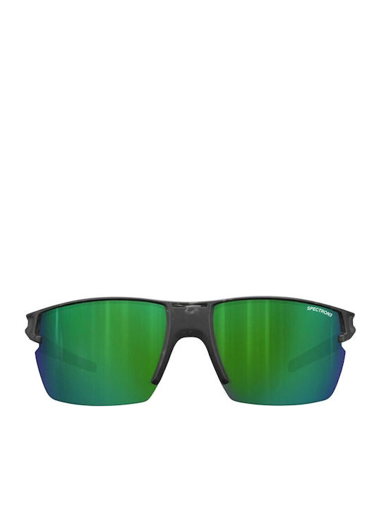 Julbo Unisex Sunglasses with Black Plastic Frame and Green Mirror Lens J5191120