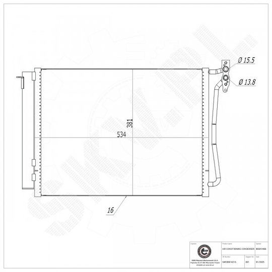 Condensator Aer Condiționat BMW X5 Dezumidificator 64536914216