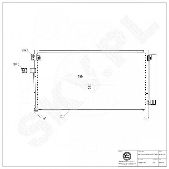 Condensator Aer Condiționat Subaru Forester Dezumidificator 73210sa010