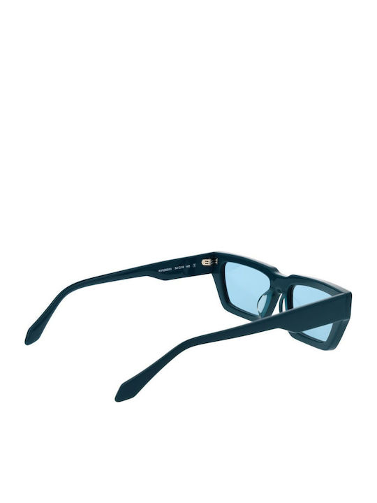 Replay Unisex Sunglasses with Blue Plastic Frame and Turquoise Lens