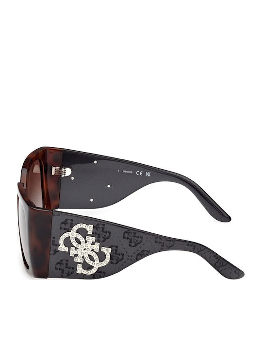 Guess Ochelari De Soare Pentru Femei Cu Ramă Neagră Tortoise Din Plastic Și Lentile Maro Degrade GU00201-H 52F