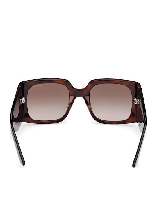 Guess Ochelari De Soare Pentru Femei Cu Ramă Neagră Tortoise Din Plastic Și Lentile Maro Degrade GU00201-H 52F