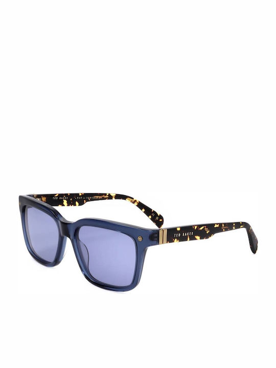 Ted Baker George Ανδρικά Γυαλιά Ηλίου με Καφέ Ταρταρούγα Κοκκάλινο Σκελετό και Μπλε Φακό