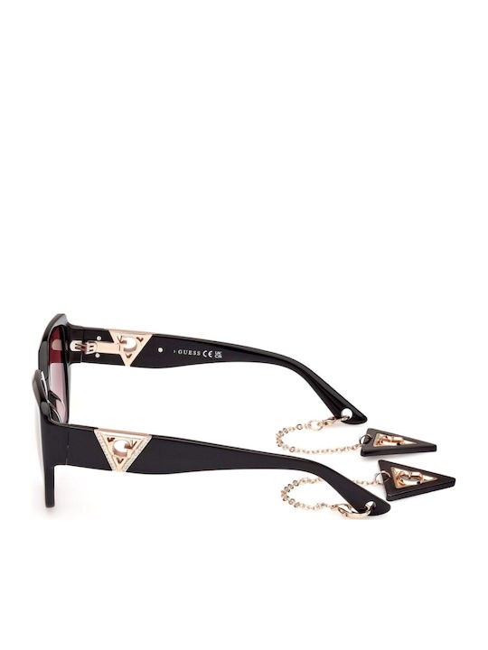 Guess Feminini Ochelari de soare cu Negru Cadru și Roșu Degrade Lentilă GU7892 01T