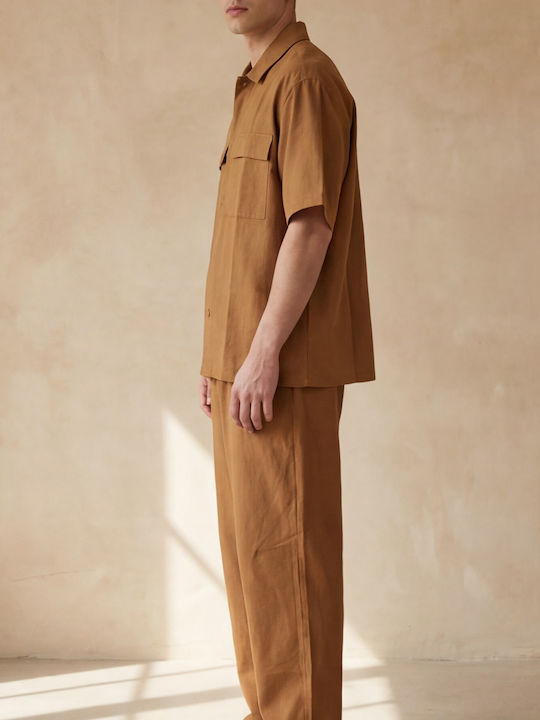 Μακρυμάνικo Overshirt Καφέ