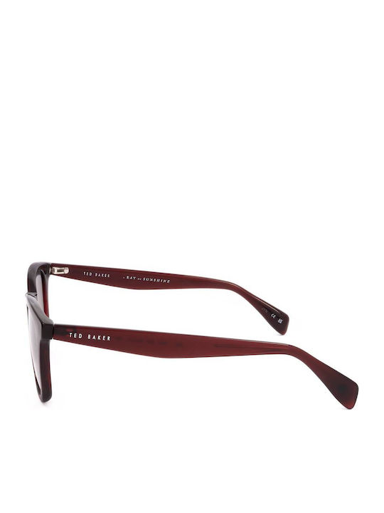 Ted Baker Feminini Ochelari de soare cu Burgundy Cadru și Burgundy Degrade Lentilă