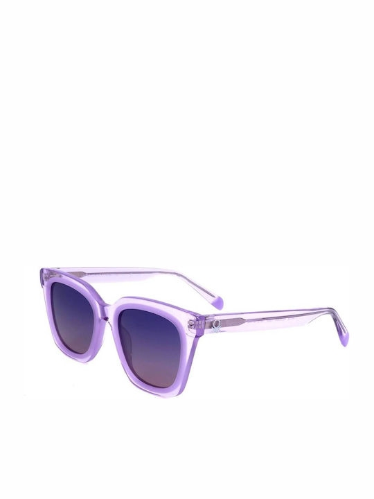 Benetton Women's Sunglasses with Purple Plastic Frame and Purple Gradient Lens BE5086 738
