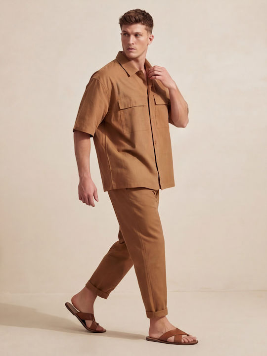 Μακρυμάνικo Overshirt Καφέ