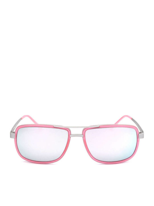 Italia Independent Men's Sunglasses with Pink Metal Frame and Gray Lens 0071.018.000