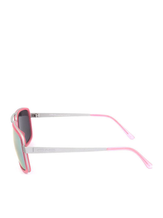 Italia Independent Men's Sunglasses with Pink Metal Frame and Gray Lens 0071.018.000