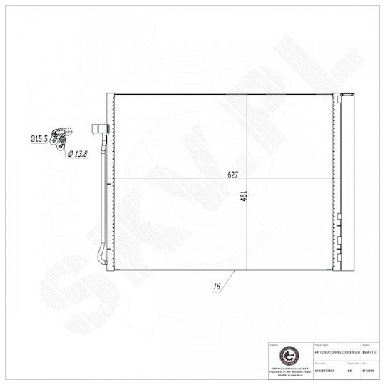 Condensator Aer Condiționat BMW X5 X6 Dezumidificator 64536972553
