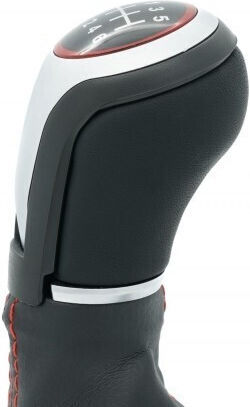 VW Caddy Eos Golf Jetta Touran 6B Black Cover Shift Knob with Red Ring Frame