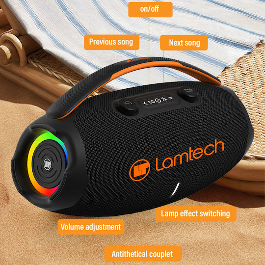 Lamtech Party Box Ηχείο Bluetooth 60W με Ραδιόφωνο και Διάρκεια Μπαταρίας έως 8 ώρες Μαύρο
