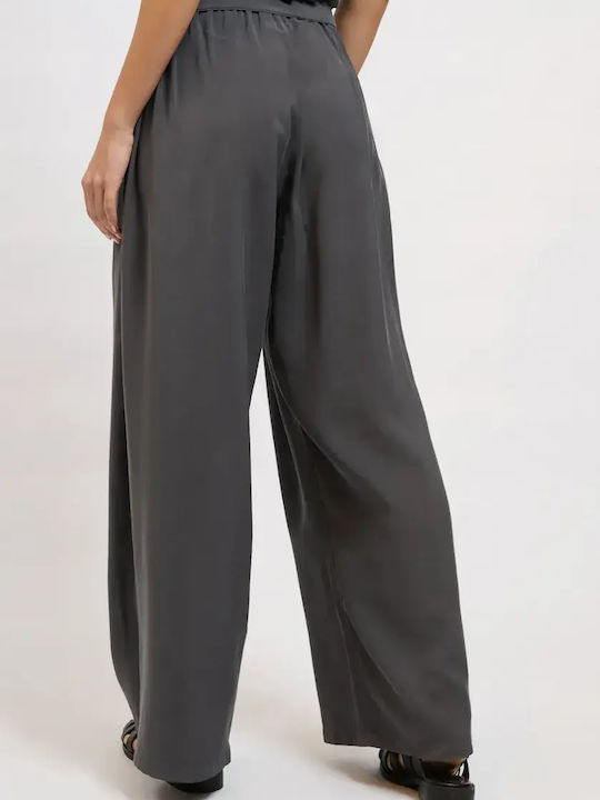 Women's Fabric Pants in Loose Fit Gray