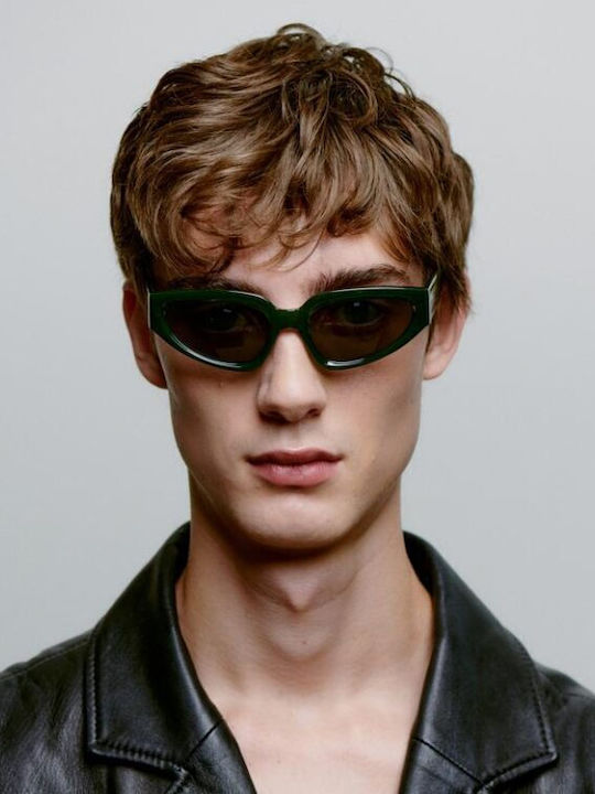 A.Kjaerbede Unisex Sunglasses with Green Frame and Black Lens KL2501-006