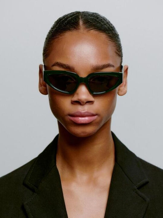 A.Kjaerbede Unisex Sunglasses with Green Frame and Black Lens KL2501-006