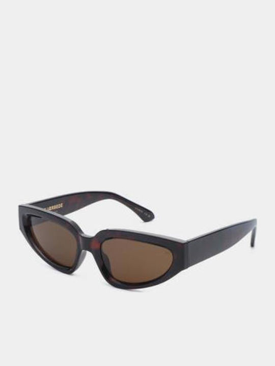 A.Kjaerbede Ella Unisex Sonnenbrillen mit Braunen Schildkrötenrahmen und Schwarzen Gläsern KL2501-003