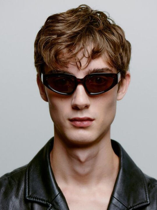 A.Kjaerbede Ella Unisex Sonnenbrillen mit Braunen Schildkrötenrahmen und Schwarzen Gläsern KL2501-003
