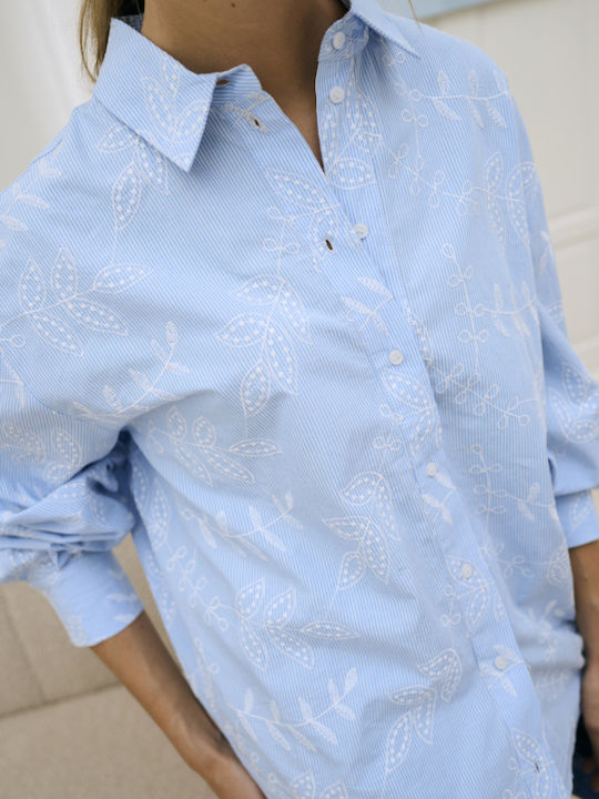 Long Sleeve Women's Shirt Light Blue
