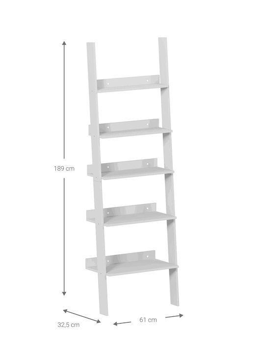 Bibliotecă Albă 61x32.5x189 cm