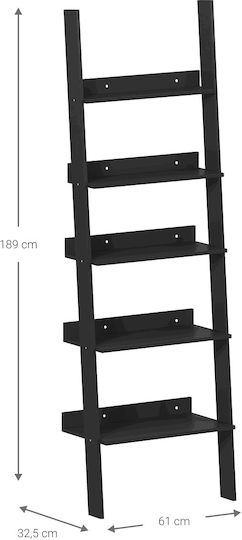 Gambimauro Black Bookcase 61x32.5x189cm