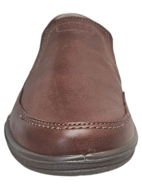 Leather Men's Casual Brown Shoes 19500-NA-KAFE