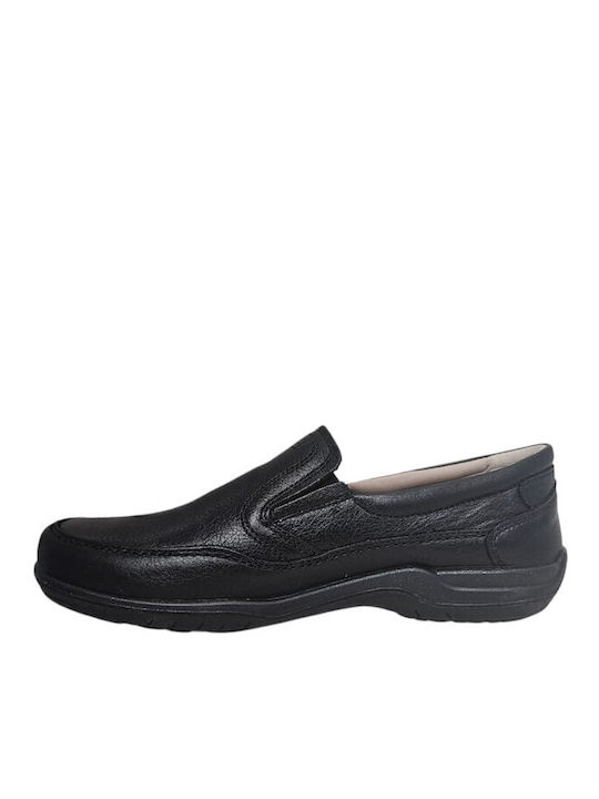 Leather Men's Casual Black Shoes 19500-NA-BLACK