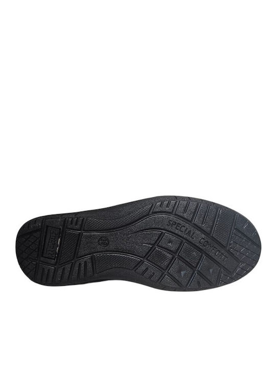Leather Men's Casual Black Shoes 19500-NA-BLACK