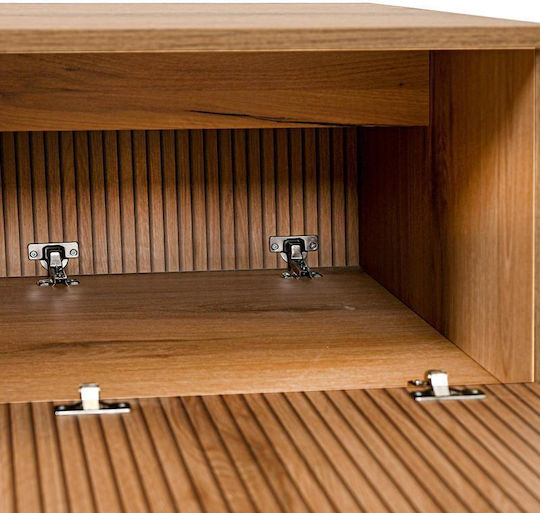 Rectangular Central Coffee Table Alicante Wooden with Drawers Natural Canella Oak M100xW64xH45cm