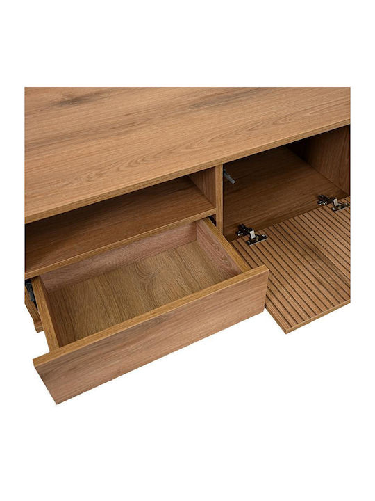 Rectangular Central Coffee Table Alicante Wooden with Drawers Natural Canella Oak M100xW64xH45cm