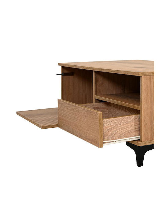 Rectangular Central Coffee Table Alicante Wooden with Drawers Natural Canella Oak M100xW64xH45cm