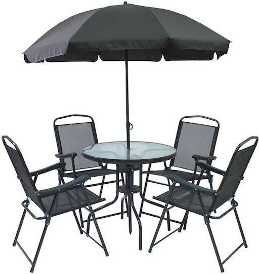 Set Sala De Mese 6 Piese Negru Set Sala De Mese 6 Piese Negru