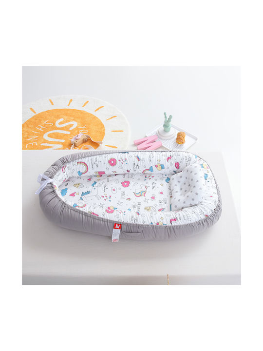 Beauty Home Βρεφικό Μαξιλάρι Φωλιά 5349 Γκρι 53x88εκ.