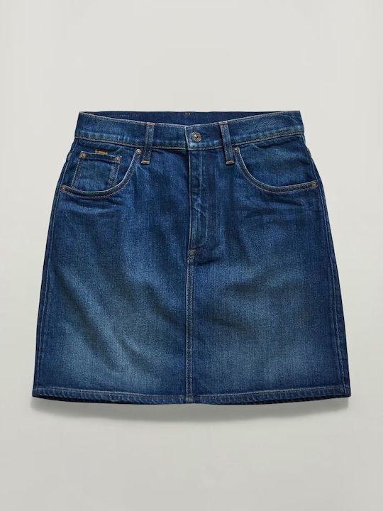 Viktoria Denim High Waist Mini Skirt Isola Night