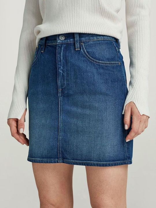 Viktoria Denim High Waist Mini Skirt Isola Night